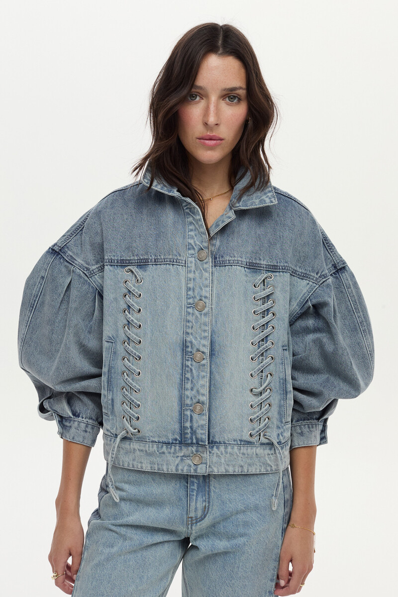 Campera Rave Celeste