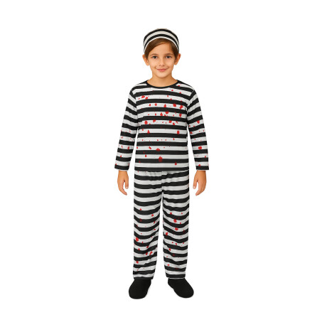 Disfraz Infantil de Presidiario – Conjunto Rayado con Capucha Halloween Sc