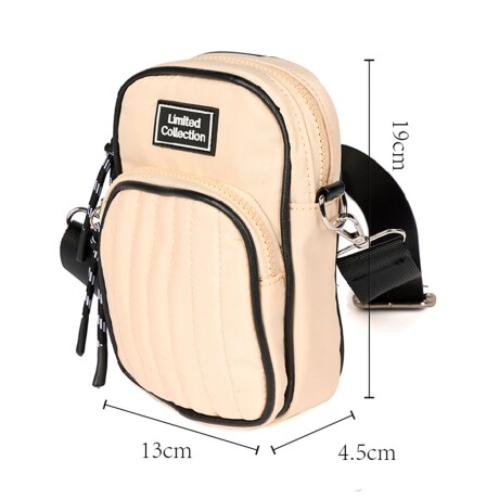 Bolso Compacto Capitoneado con Doble Bolsillo Canva Ideal Celular Crudo