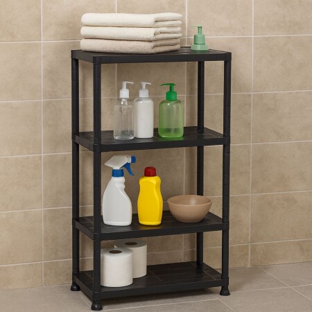 ORGANIZADOR ESTANTE MULTIUSO 4 PISOS NEGRO ORGANIZADOR ESTANTE MULTIUSO 4 PISOS NEGRO