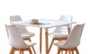 Juego de Comedor 4 Sillas Eames Cuadrada 80 Blanco