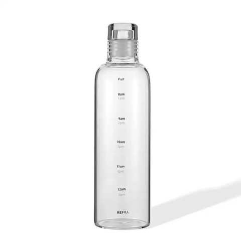 Outlet Botella De Agua vidrio Transparente con Medidas 500ML Outlet Botella De Agua Vidrio Transparente Con Medidas 500ml