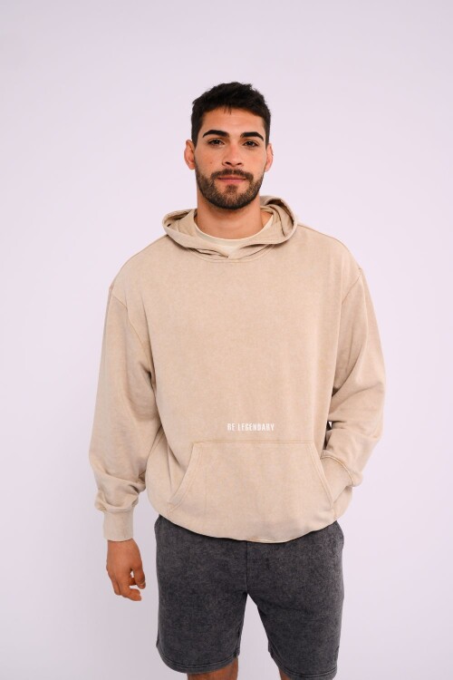 Canguro de felpa oversize Beige