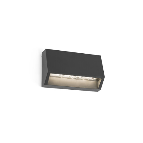 Aplique rectangular gris LED 2W cálida 60x96m IP65 FA7000