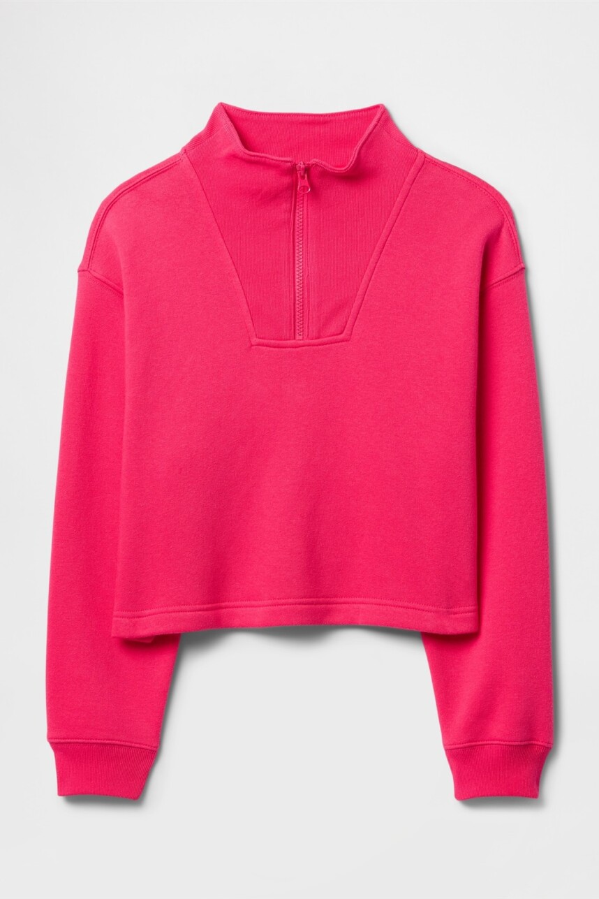 Buzo Deportivo Medio Cierre Niña Raspberry