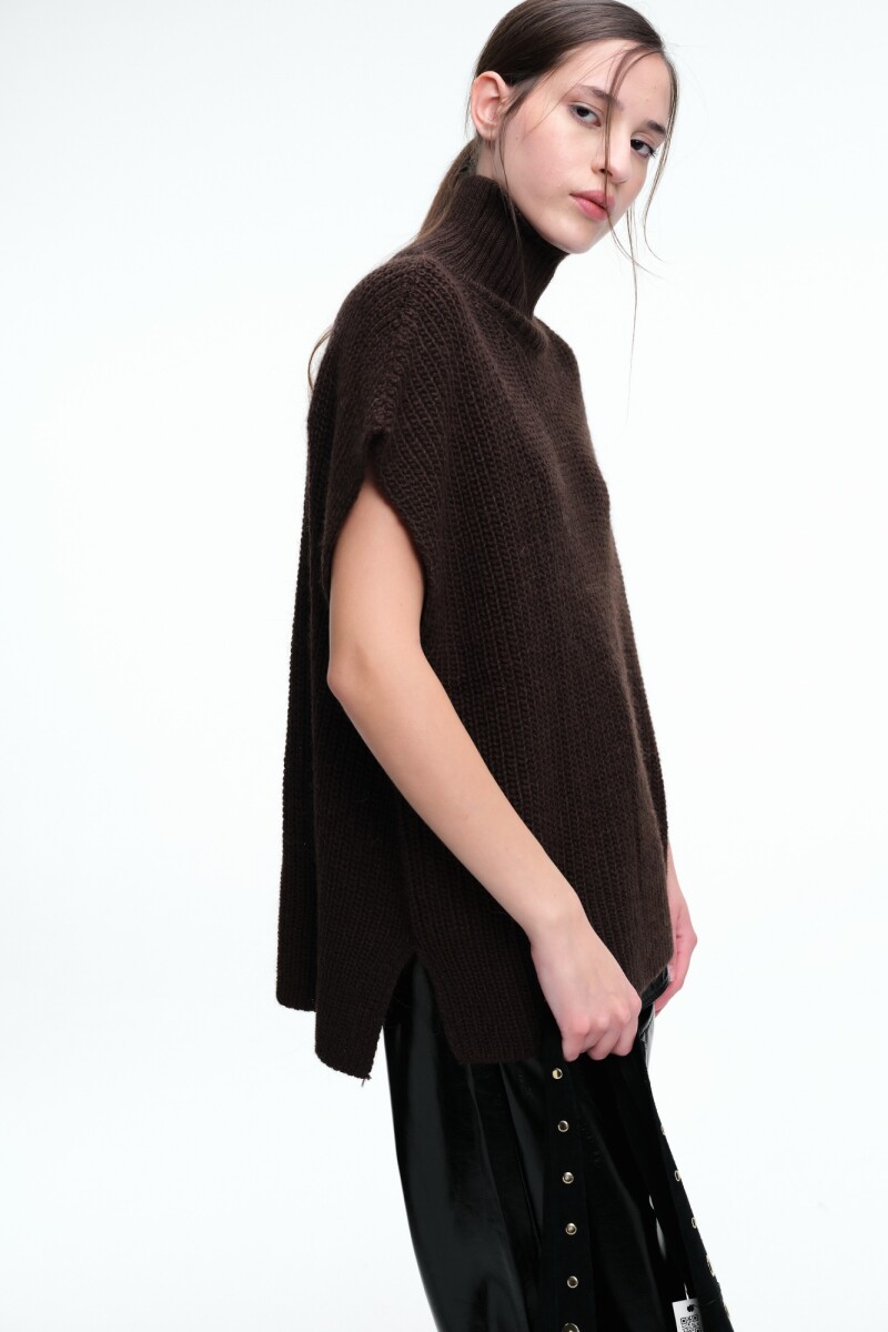 CHALECO PONCHO Marron
