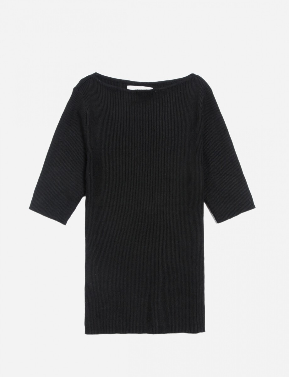 Sweater cuello bote - Negro 
