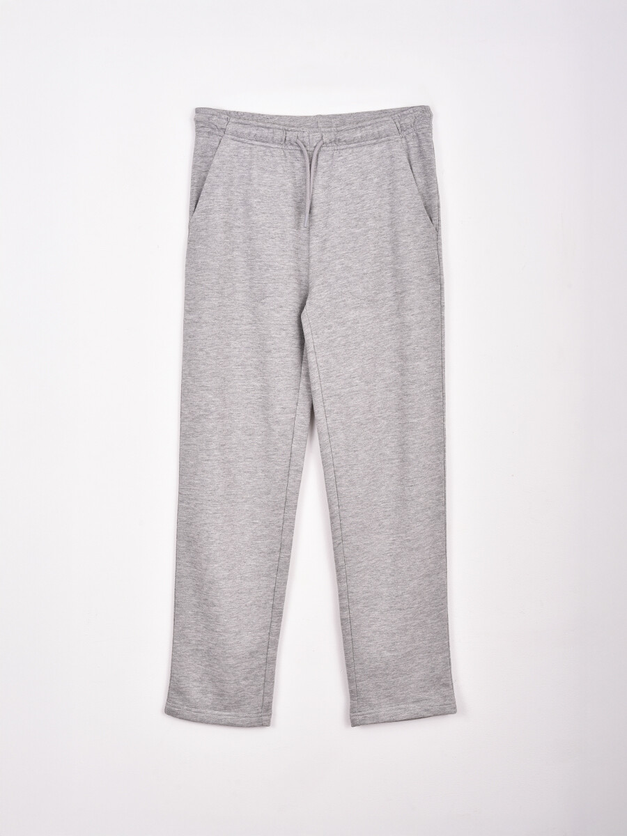 PANTALÓN FELPA RECTO - GRIS MELANGE M 