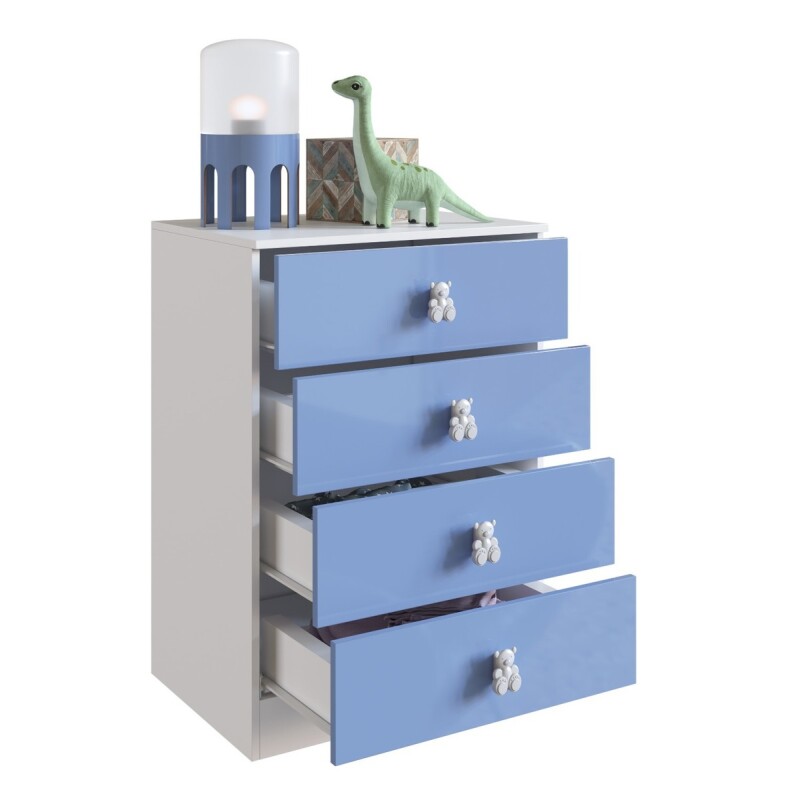 Cómoda Cajonera 4 Cajones Mueble Infantil Flex Rosa/celeste Cómoda Cajonera 4 Cajones Mueble Infantil Flex Rosa/celeste