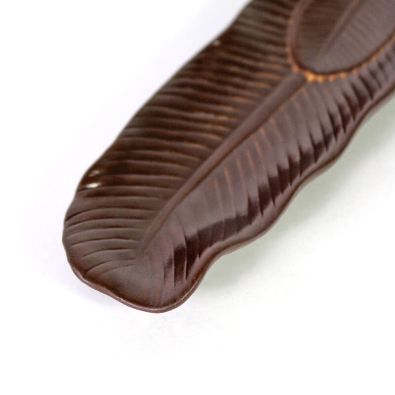 PORTA INCIENSO HOJA MARRON 23X5.5CM Unica