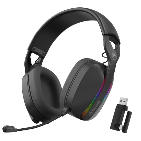 Vincha Gamer Marvo Hg9086w-bk Inalábrica 7.1 Rgb VINCHA MARVO HG9086W INAL 7.1 NEGRO