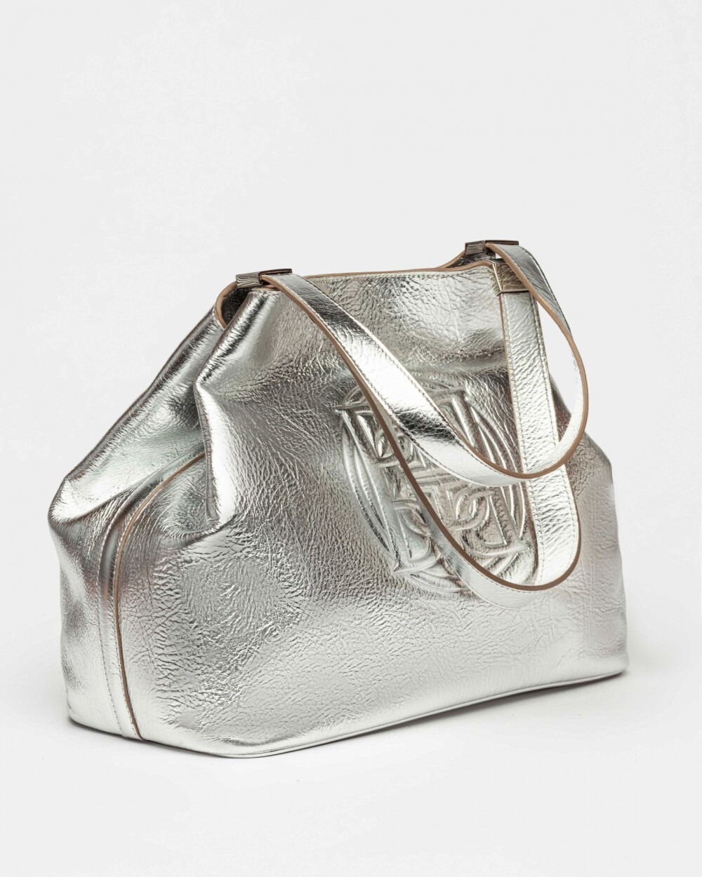 Bolso Eterial en cuero arrugado Metalizado
