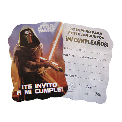 Cotillón Invitaciones X10 Star Wars Oficial U