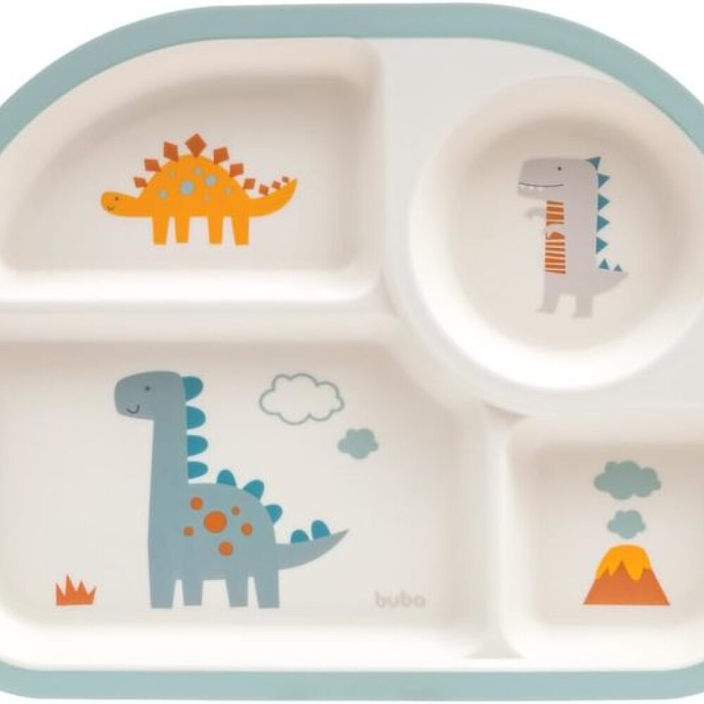 Plato con divisiones BUBA magic verde dino