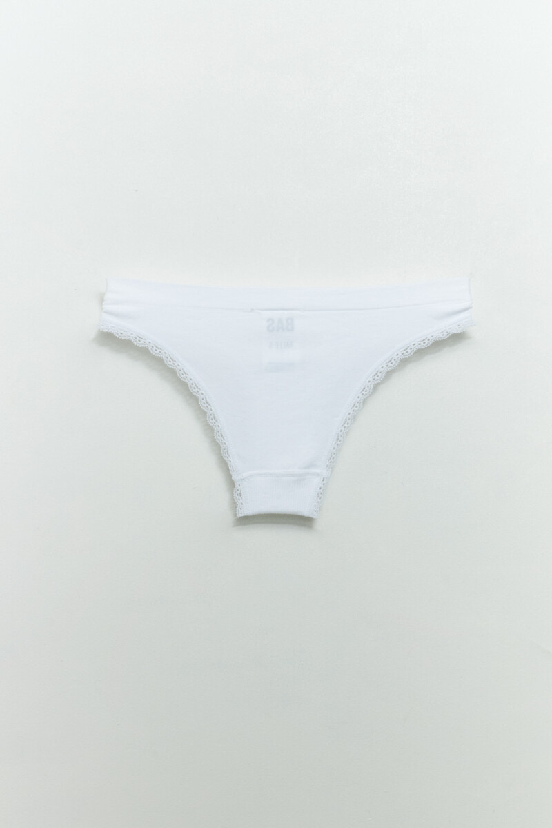 Bombacha bikini encaje microfibra Blanca