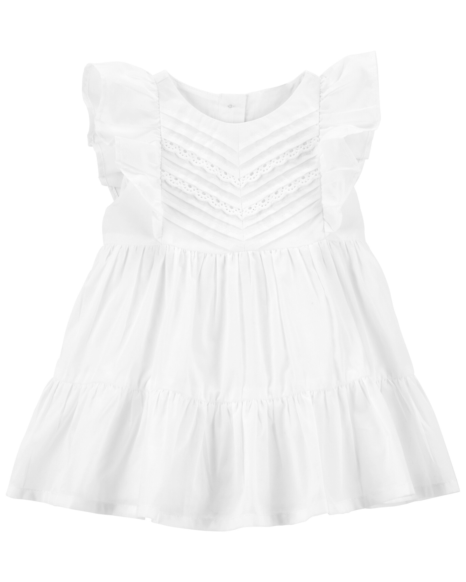 Vestido de algodón, escalonado y con volados Vestido de algodón, escalonado y con volados