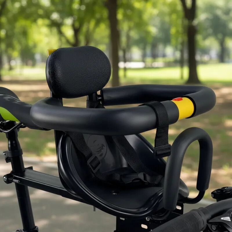 Asiento de bicicleta frontal para niños NEGRO