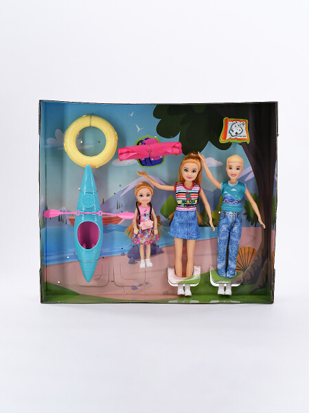 MUÑECOS SET CANOA AZUL