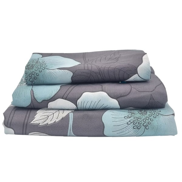 Juego De Sabanas + Funda Almohada 1 Plaza Microfibra 240x160 cm Color Variante Flores