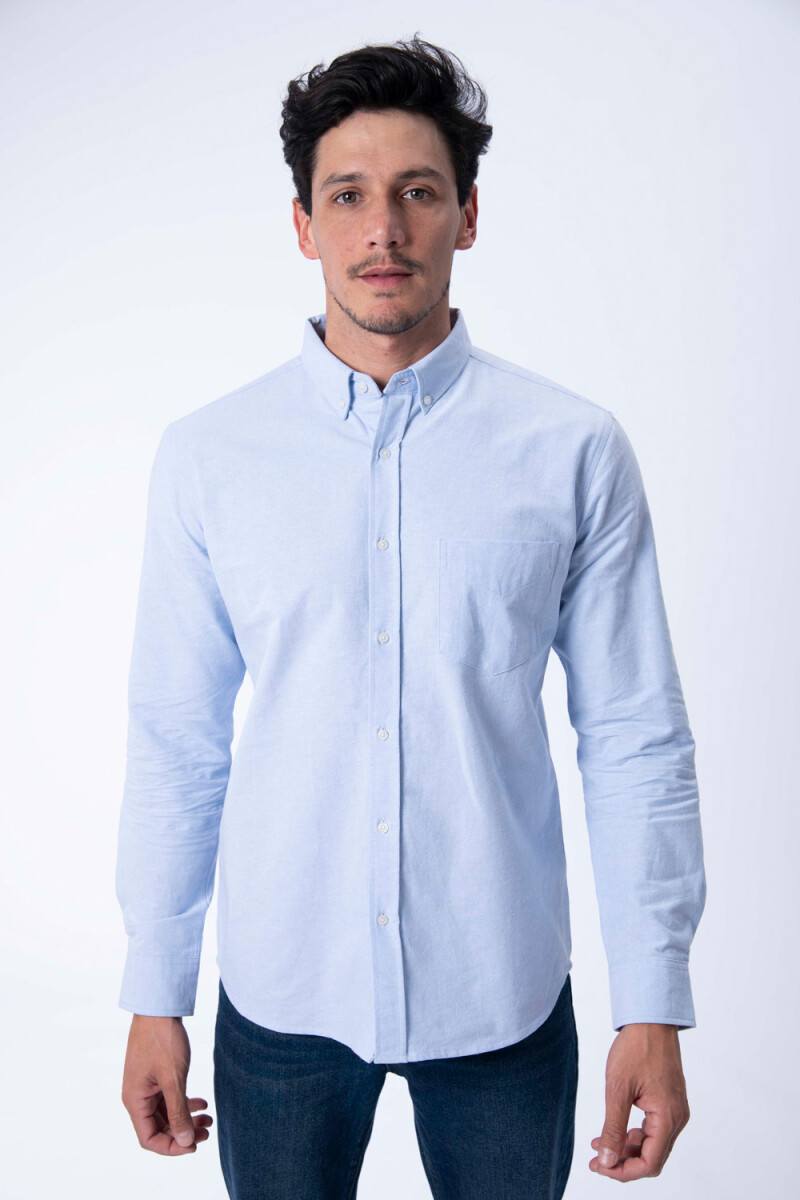 Camisa manga larga oxford - Celeste 