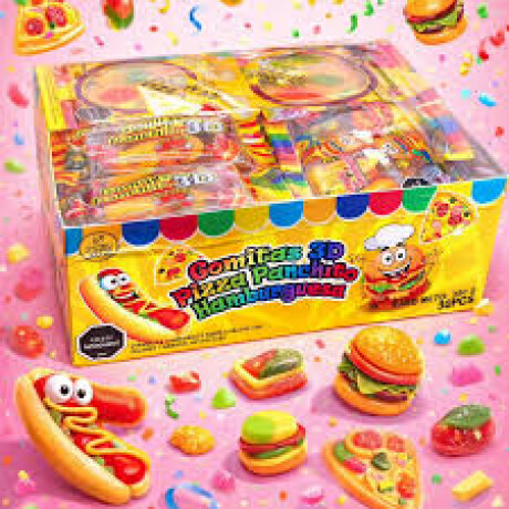GOMITAS 3D PIZZA+PANCHO+HAMB 30PC 300GRS GOMITAS 3D PIZZA+PANCHO+HAMB 30PC 300GRS