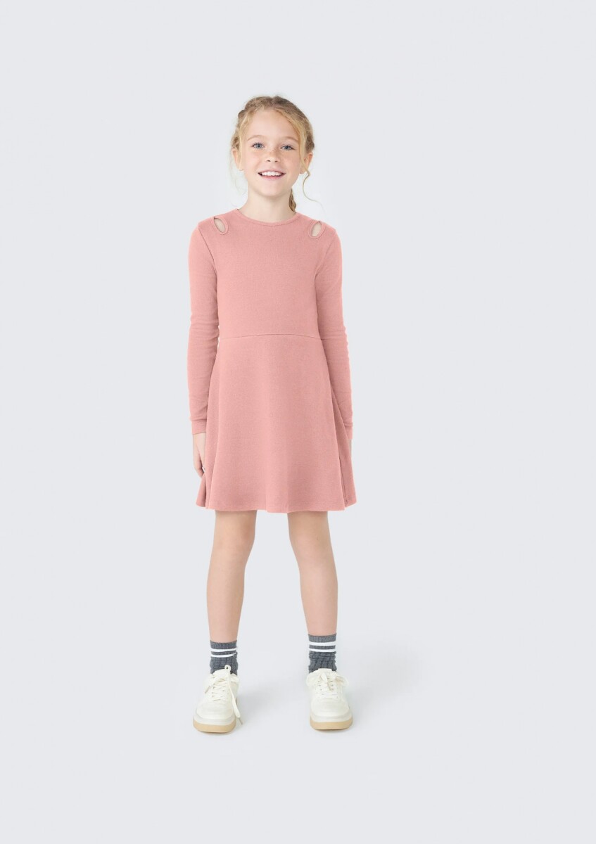 VESTIDO INFANTIL REGULAR - ROSADO 