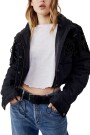 FLEUR DE LIS DENIM PUFFER Negro