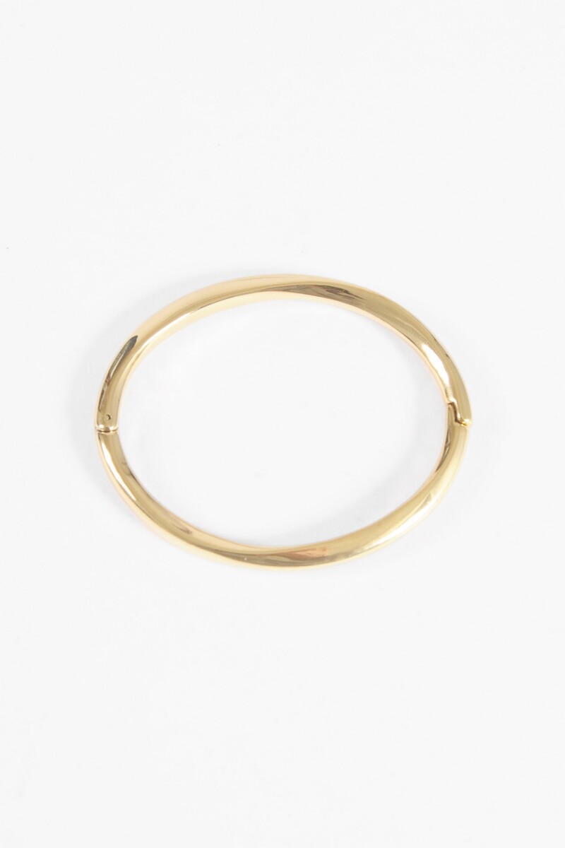 Pulsera rígida ajustable acero dorado