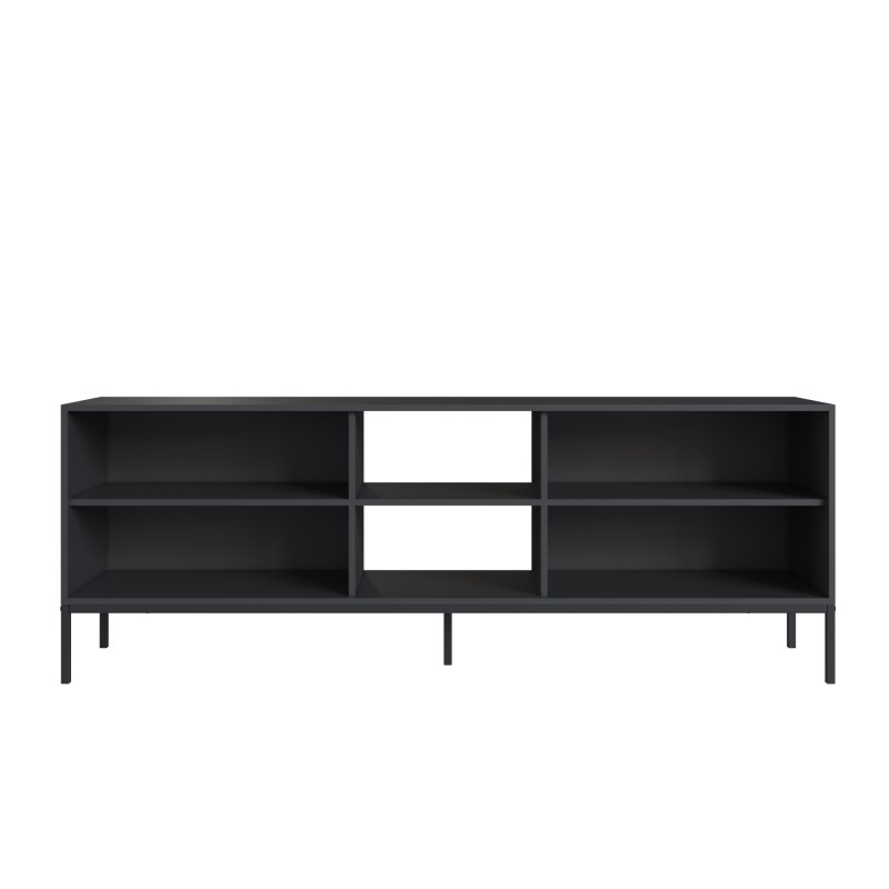 Rack con estantes y puertas de vidrio negro Rack con estantes y puertas de vidrio negro