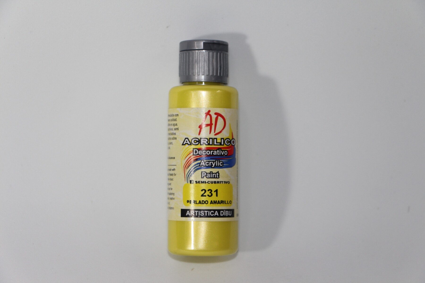PINTURA ACRILICA ARTISTICA DIBU 60 ML. DIFERENTES COLORES - COLOR PERLADO AMARILLO 231 