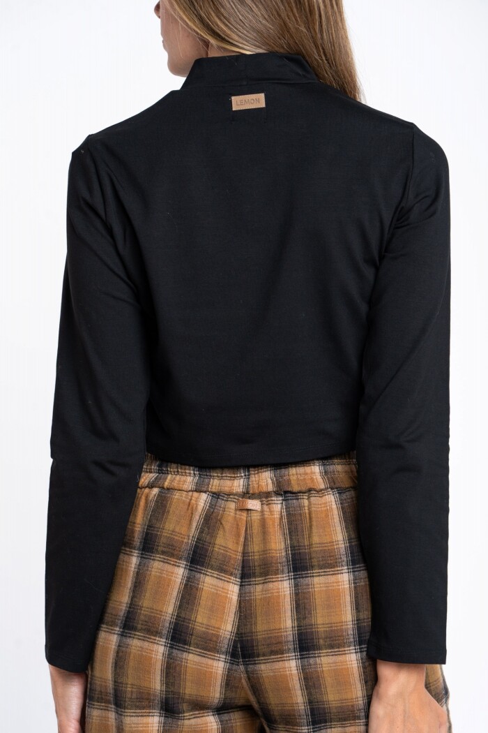 Polera Algodón Elastano Negro