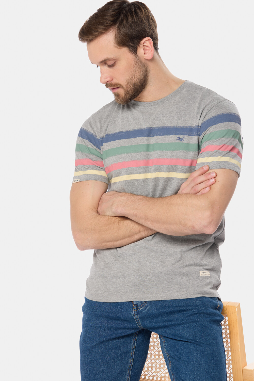 REMERA RAYADA Gris