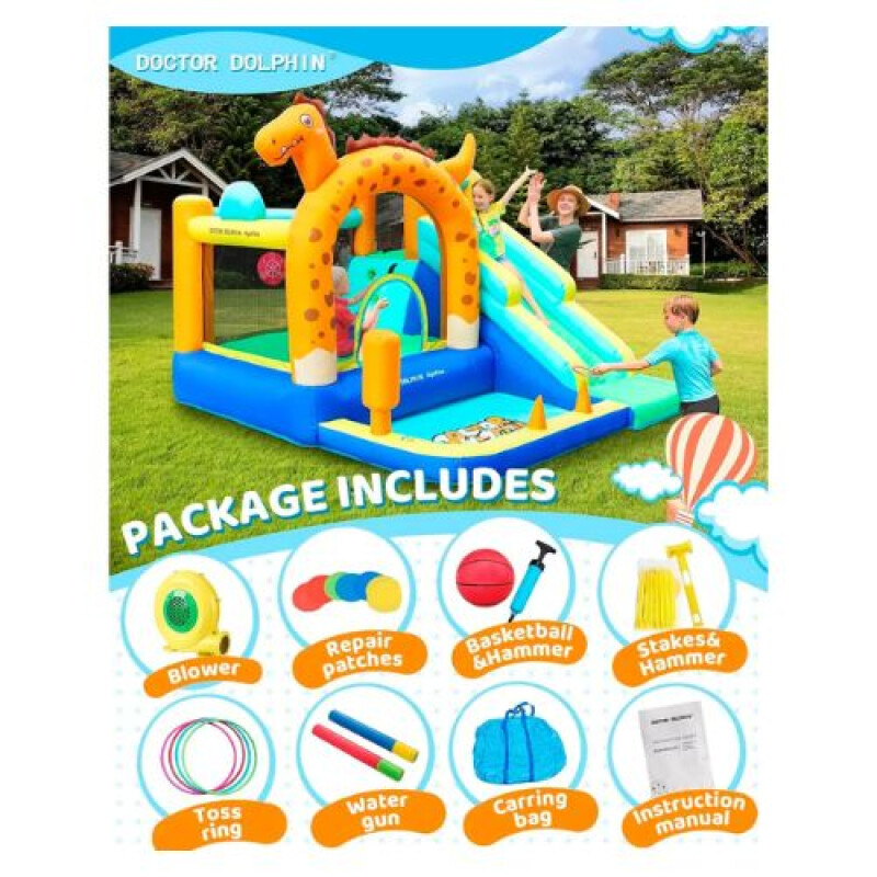 Castillo Inflable Dino Pelotero - Doctor Dolphin Castillo Inflable Dino Pelotero - Doctor Dolphin