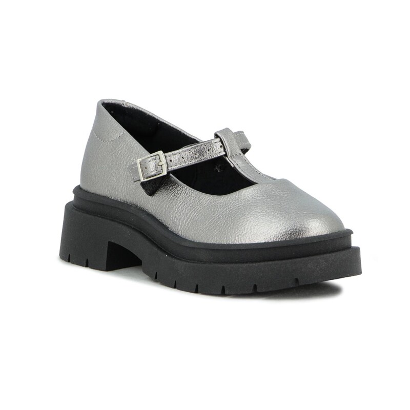 Molekinha Zapato Casual Infantil Napa Metal Malibu Plateado