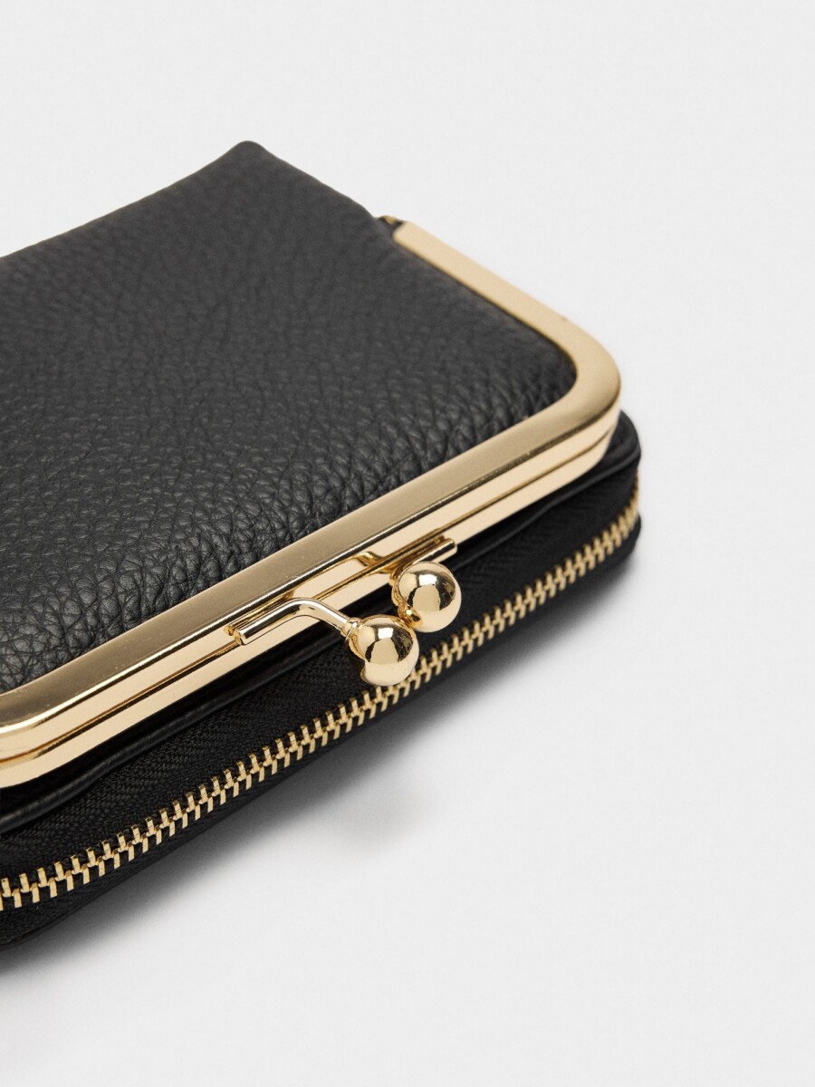 Cartera Con Textura negro