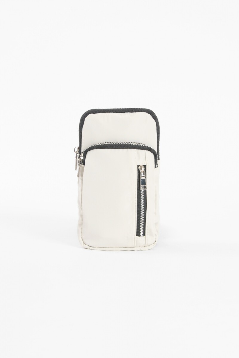 Porta celular tela cordón crudo