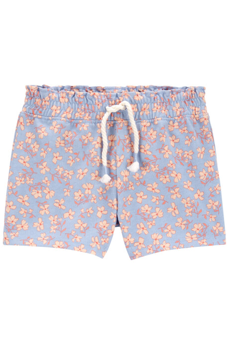 Short de algodón con cintura ceñida diseño floral Sin color