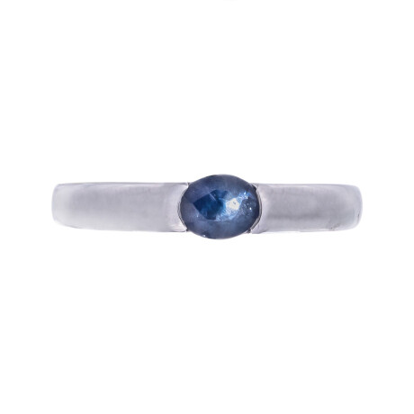 Anillo de Plata rodinada y zafiro Natural Anillo de Plata rodinada y zafiro Natural