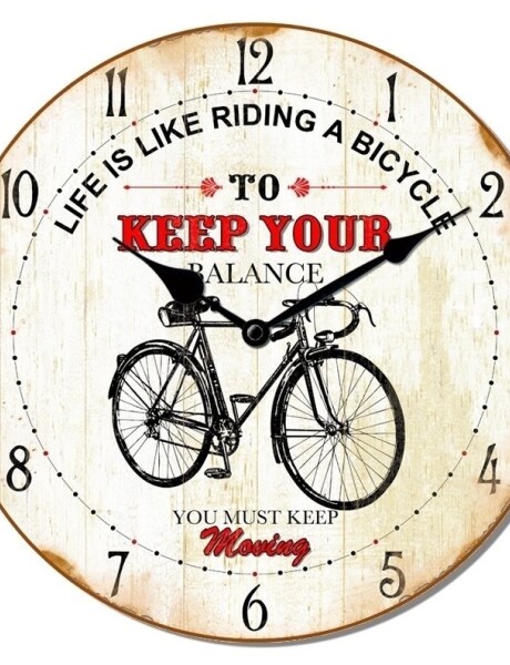 RELOJ DE PARED MDF D28.8X3.5CM BICICLETA RELOJ DE PARED MDF D28.8X3.5CM BICICLETA