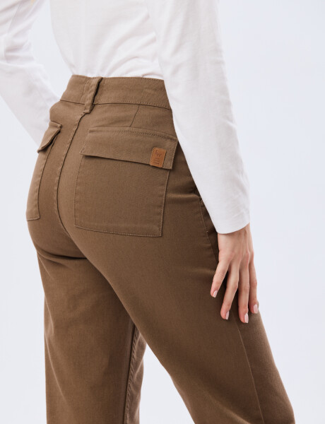 PANTALÓN DE GABARDINA Marron
