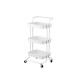 Carrito Organizador 3 Niveles Multiuso con Ruedas Blanco