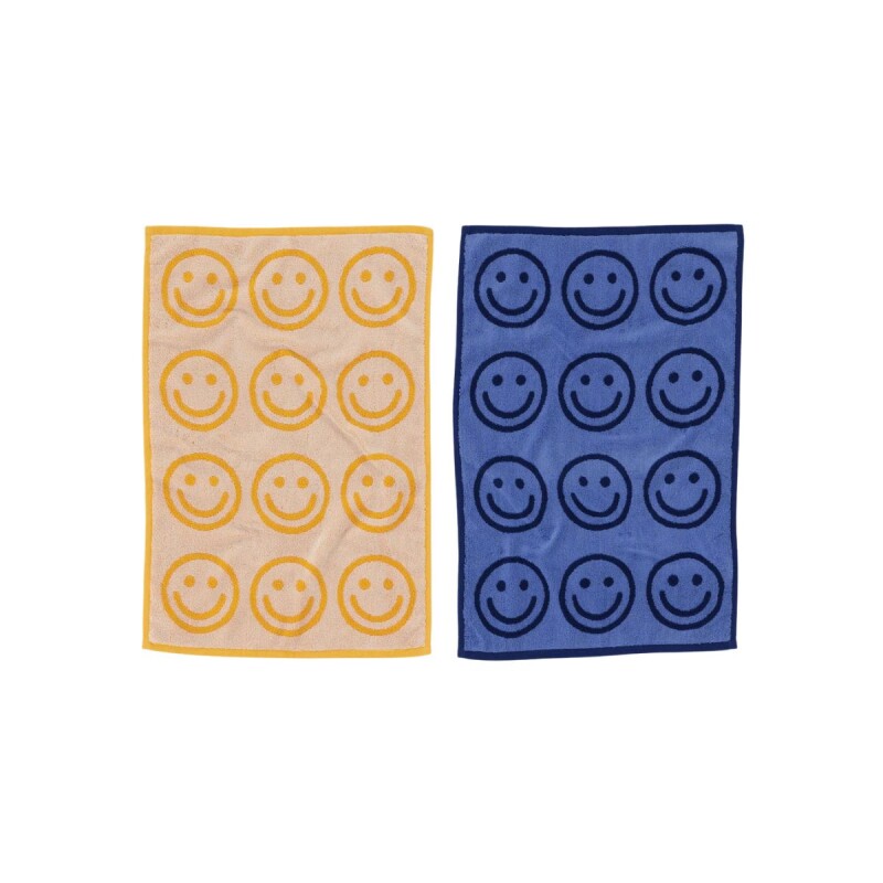 Toalla de Manos Set x2 un. 100% algodón orgánico 76x51cm Happy Blue Marigold