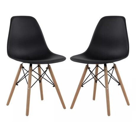 Silla De Comedor Eames Pack 2 Unidades Varios Colores Lumax Negro