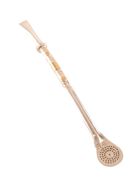 Bombilla De Plata y Oro S15