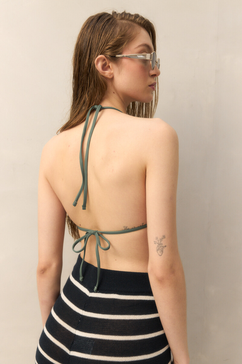 TOP TIRITAS VUELOS SOLID Verde Hierba