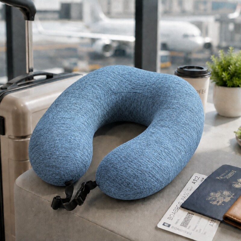 Almohada para Viaje con Memoria Azul