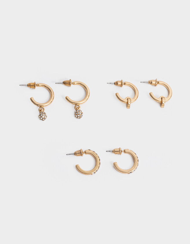 Aros Argollas Set Bañada en Oro Aros Argollas Sets Bañado En Oro - Dorado