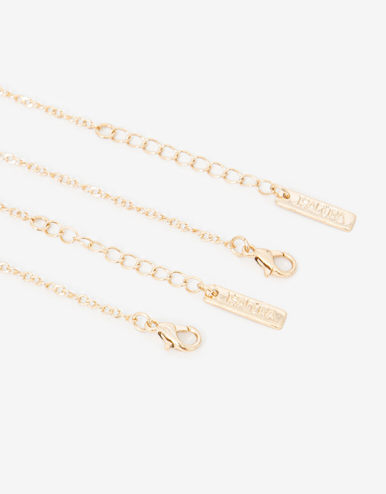 Pulseras Flexibles Sets Con Dijes Set De Pulseras Con Dije Candado Y Llave - Dorado