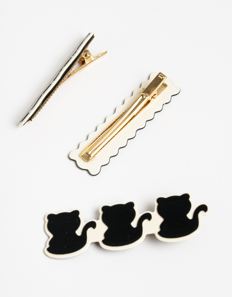 Horquillas con Accesorios Animales Set De 3 Horquillas Bicolor Funny. - Combinacion Bicolor