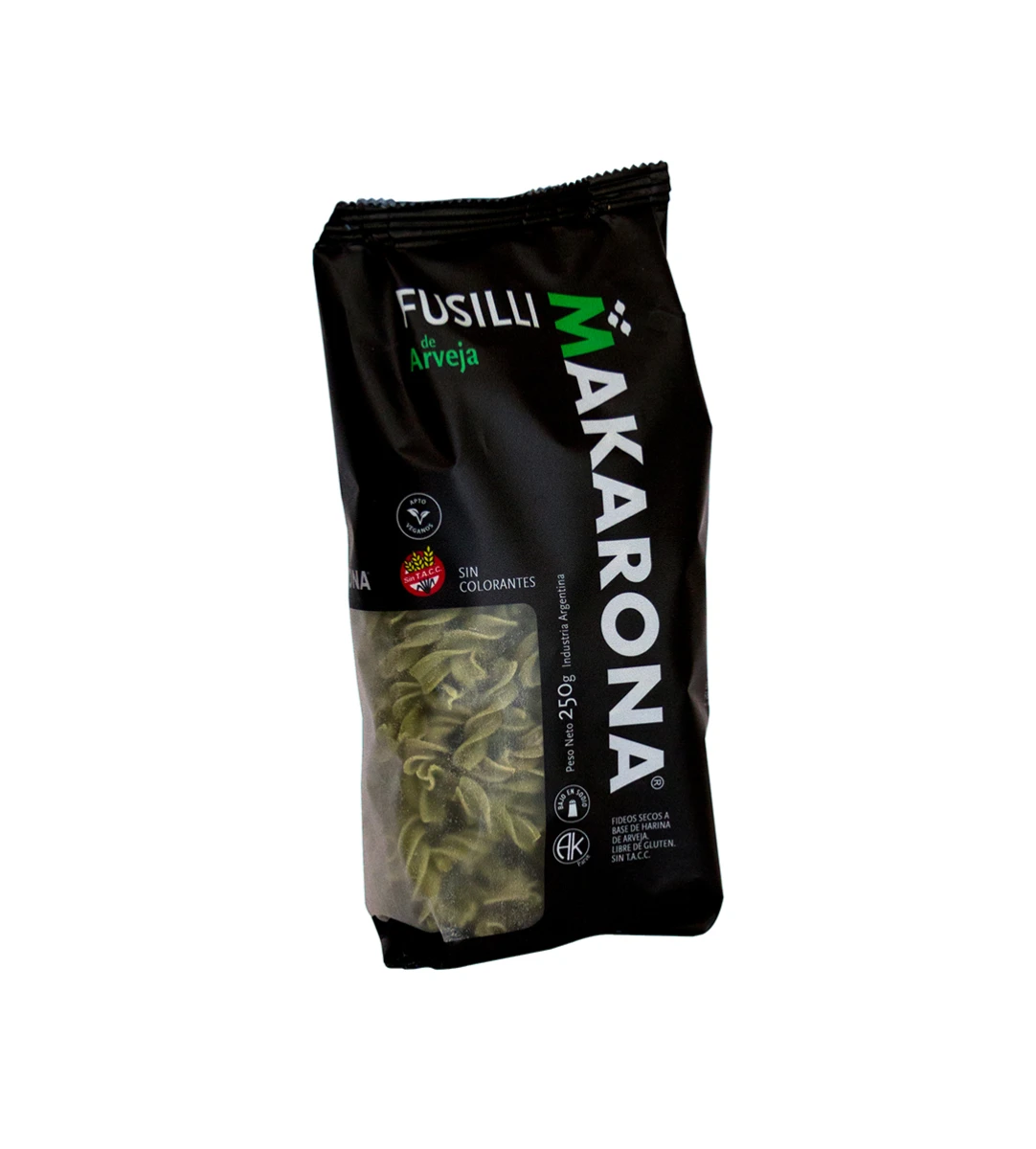 Fideos Fusilli De Arvejas Sin Gluten Makarona 250g 